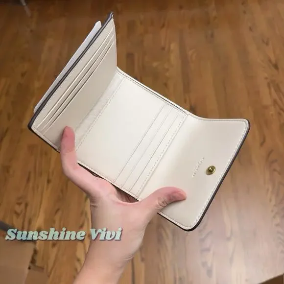 NWT COACH Mila Small Flap Wallet With Sticker Print Chalk CCD00 - Picture 9 of 10